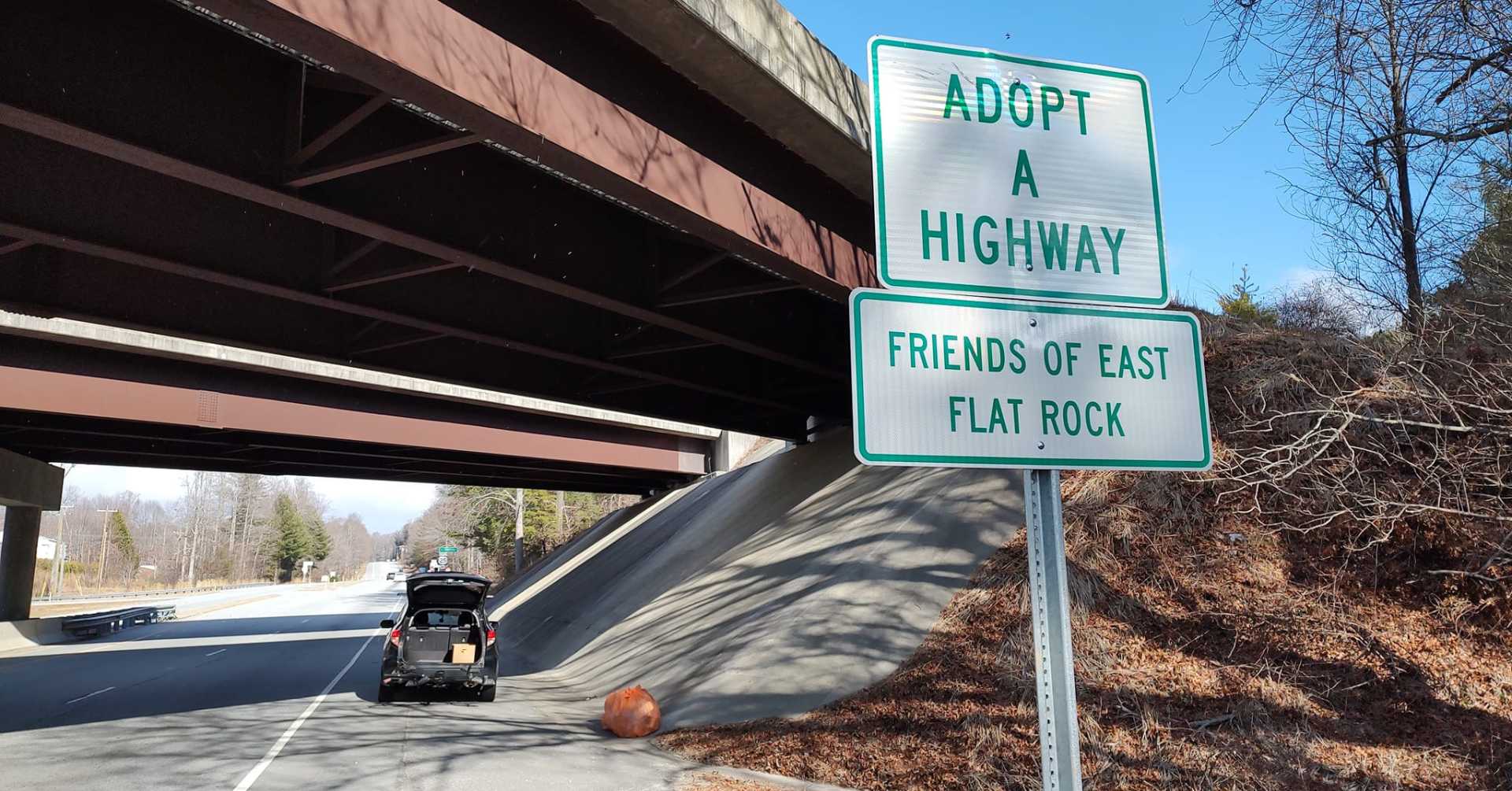 Friends of East Flat Rock Adopt-a-Highway event on December 16, 2023