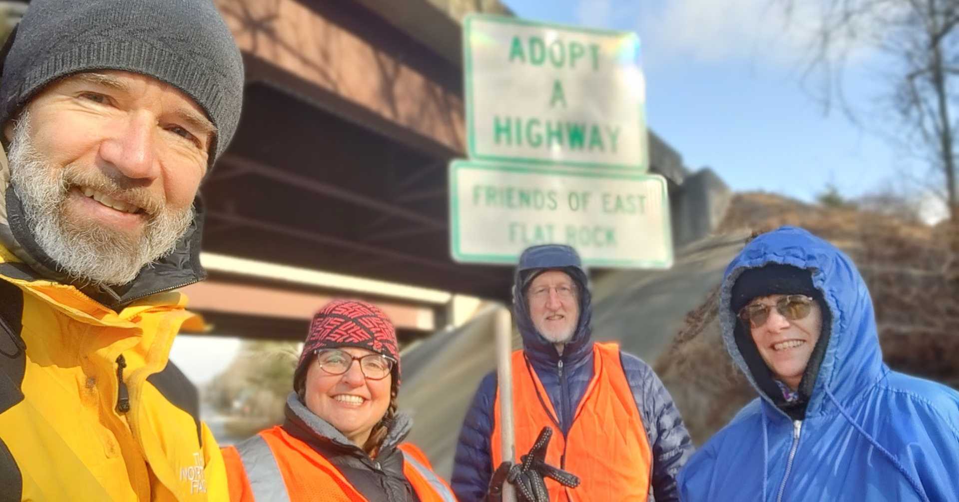 Friends of East Flat Rock Adopt-a-Highway event on January 14, 2023