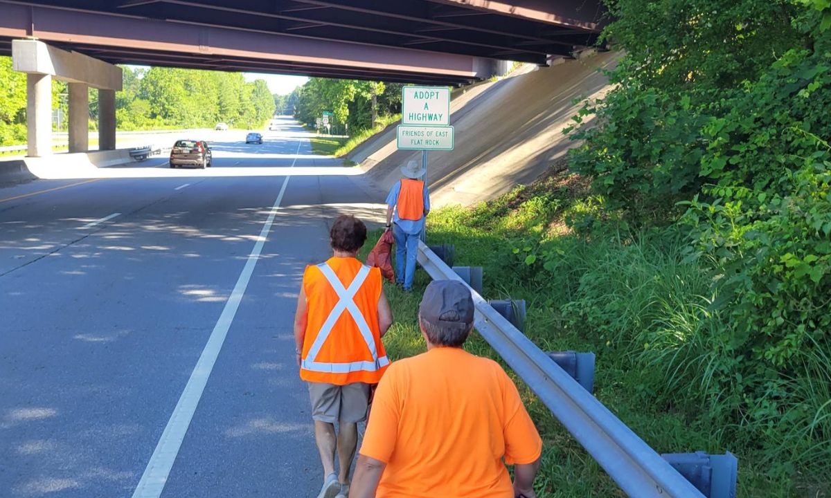 Friends of East Flat Rock Adopt-a-Highway event on September 21, 2024